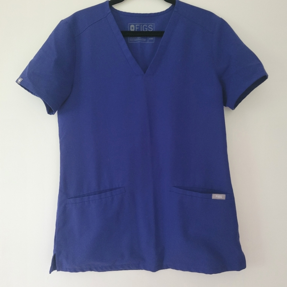Figs Scrub Top, Technical Collection, Blue Size XXS Drop‎ Down Pockets